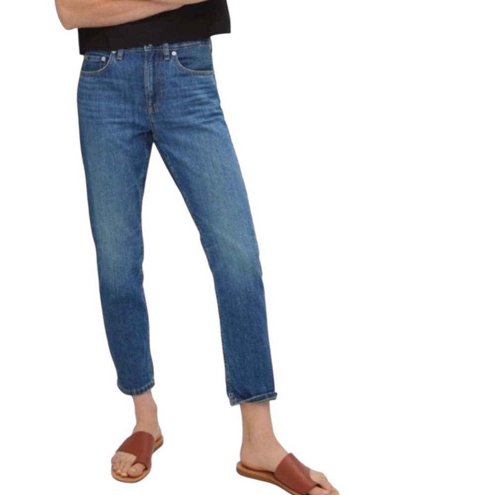 Everlane The High Rise Straight Ankle Length Faded Jeans - 25
